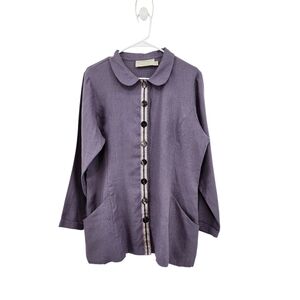 Taylor G Women's Linen Vintage Button Front Lagenlook Shirt - M